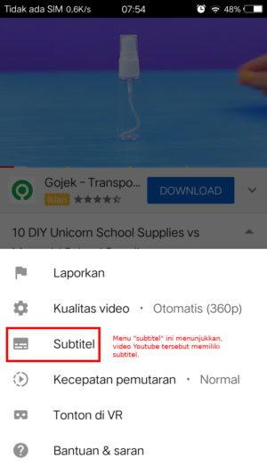Download subtitle video Youtube 02