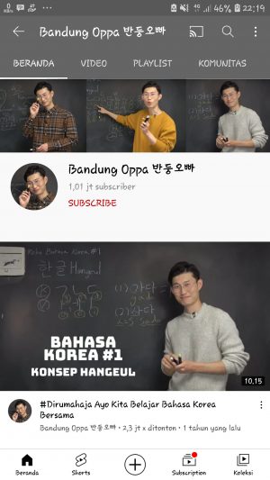 Belajar Bahasa Korea Dari Youtube 01